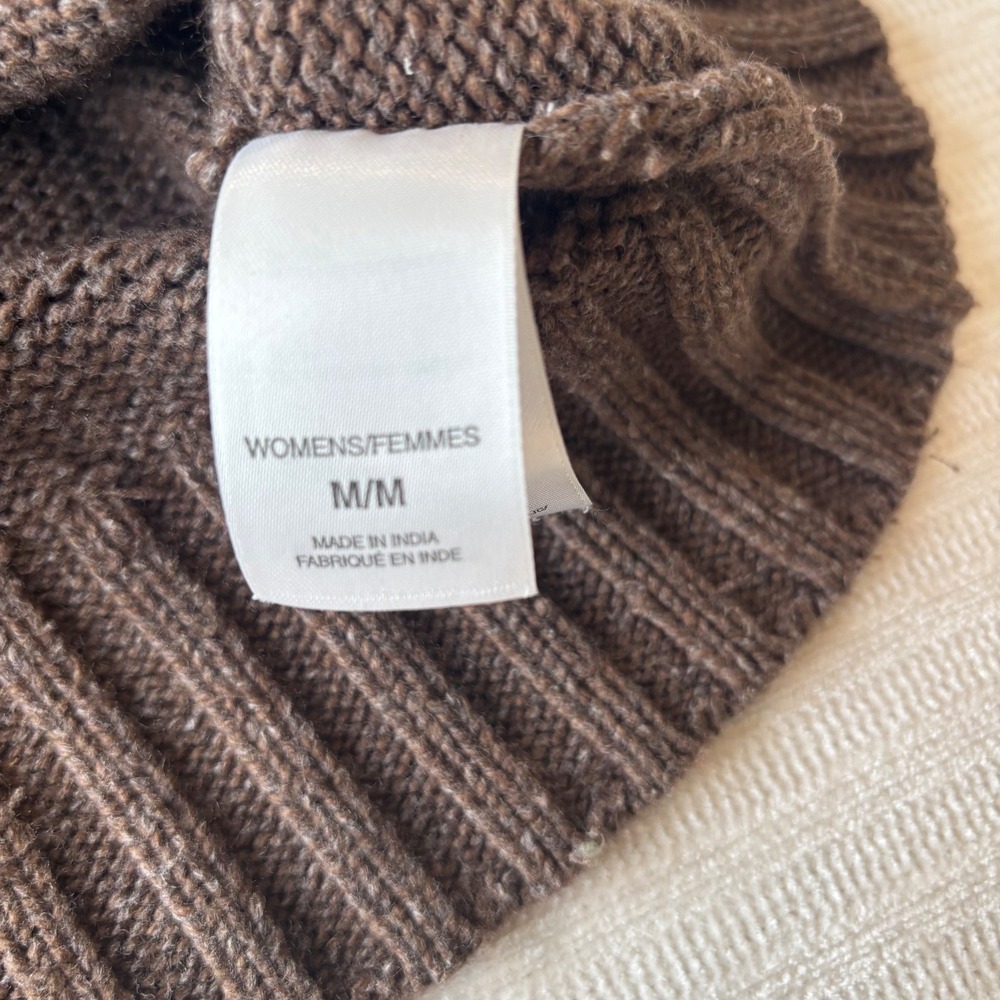 The North Face Womens Brown Fair Isle‎ Toggle Shawl Neck Wool Blend Sweater M - Picture 6 of 12